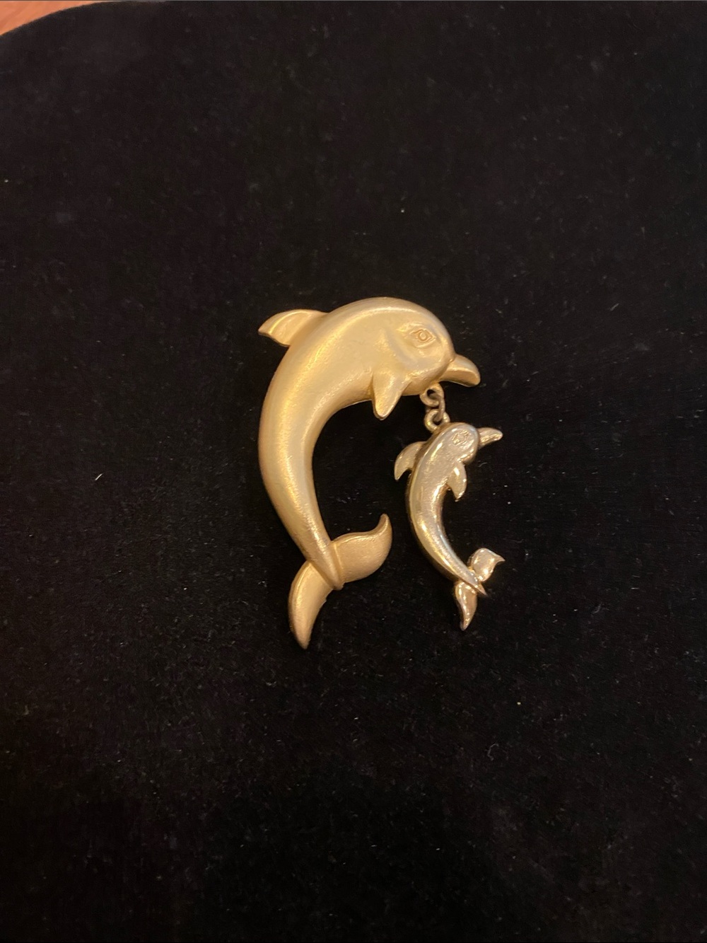 Vintage Gold Dolphin Brooch - Unbranded